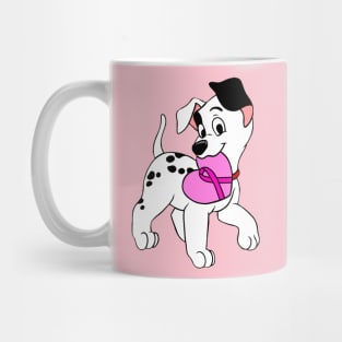 Dalmatian with pink Awareness ribbon Mug